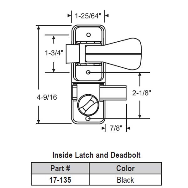 Wright Products Inside LatchDeadbolt 17135