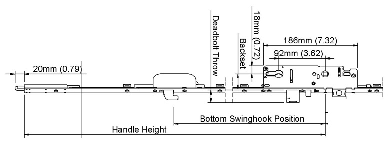 hoppe Automatic gear with tongue extension