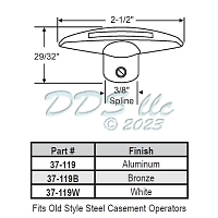 T Handle Aluminum Finish 3-8 Inch  37-119