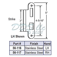 LH Latch-Deadbolt Strike 56-116 LH Latch-Deadbolt Strike 56-116