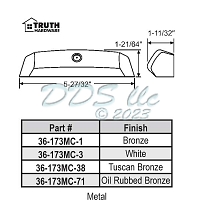 METAL OPERATOR COVER - oil rubbed bronze Model Number 36-173MC-7