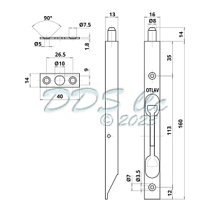 Flush Bolt Slide Lock 854-16725 3