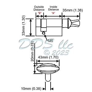 Hoppe CES Half Cylinders 90 degree with Crescent Knob 8751831 3