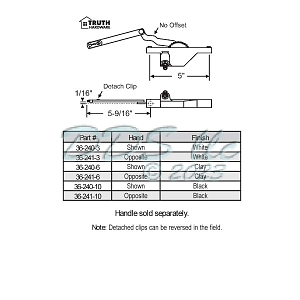 Rear Mount Casement Operator 36-240-3 2