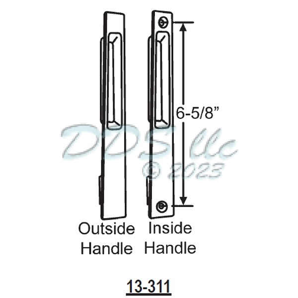 Flush Mount Handle Patio Doors 13-311W 1