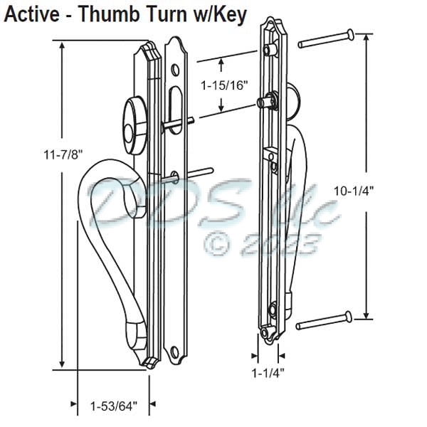 Ashland Sliding Door Trim Set, Active  13-342BRS 1