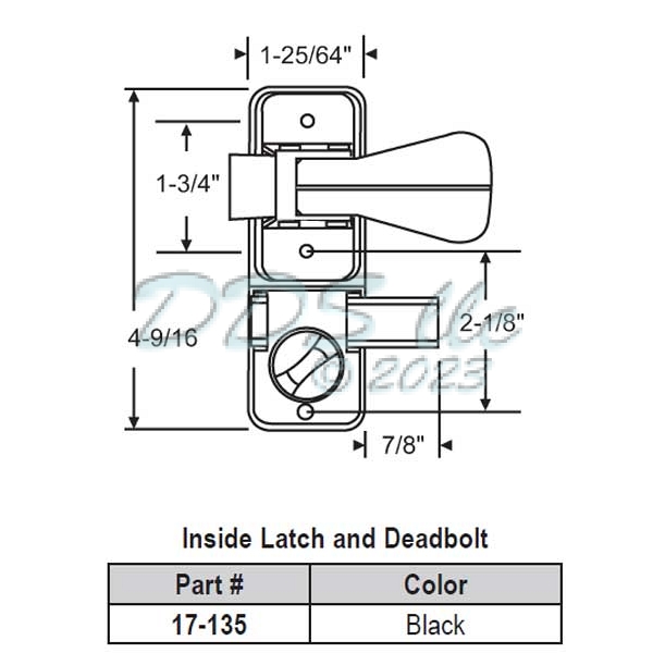 Inside Latch-Deadbolt 17-135 1