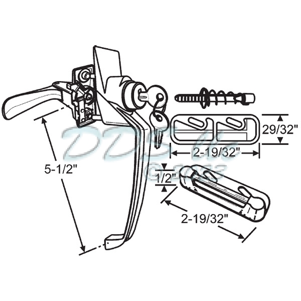 Push Button Latch with Key 17-66K 1