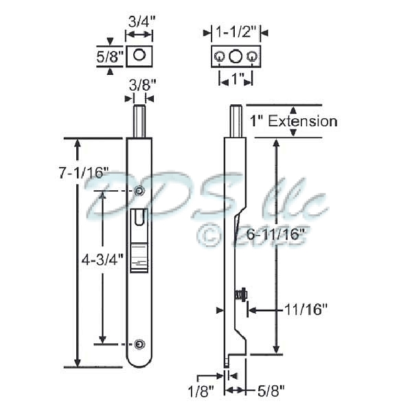 Slide Lock Flush Bolt 19-479PB 2