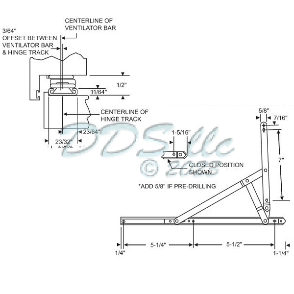 12-1/4&quot; Egress 4-Bar Anderberg Hinge 222ss Series 28-12.2-00 1