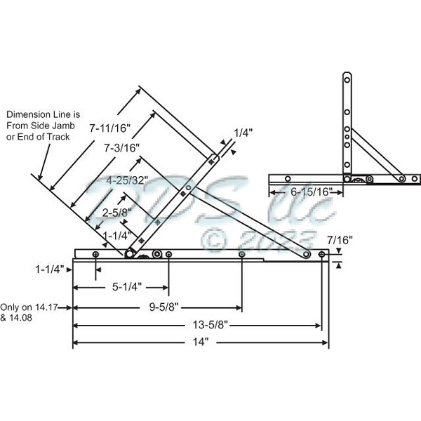 UL-LR Casement Hinge 14 inch  28-15-2 2