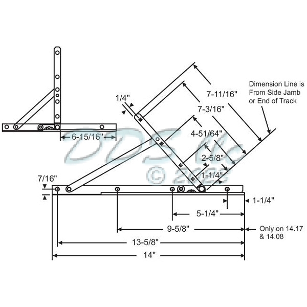 LL-UR Casement Hinge 28-15-49 2