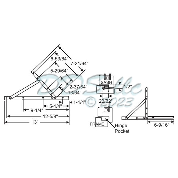 Truth 14.92 Casement Hinge LL-UR 28-15-57 1