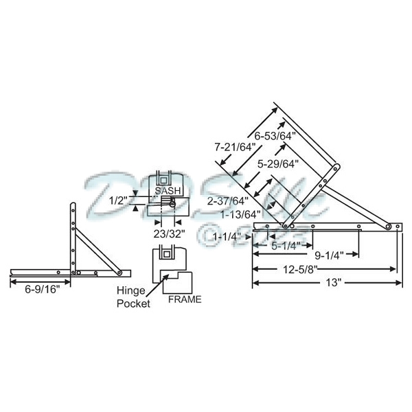 Truth 14.92 Casement Hinge UL-LR 28-15-58 1