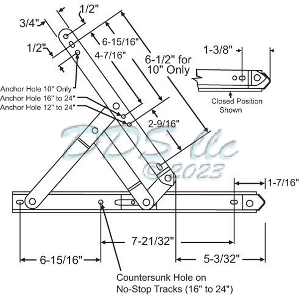 16&quot; Truth Anderberg 301ss Series Hinge 28-16-3-01 1
