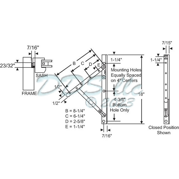 18 inch Hinge Assembly 28-18-14LHSS 1