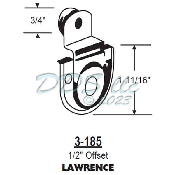 Closet Hanger Flat Wheel 3-185 1