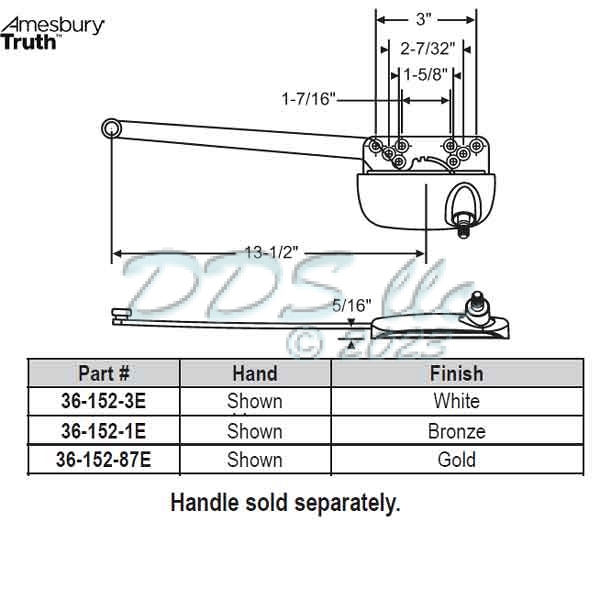Sill Mounted Casement Operators 36-152-87E 1