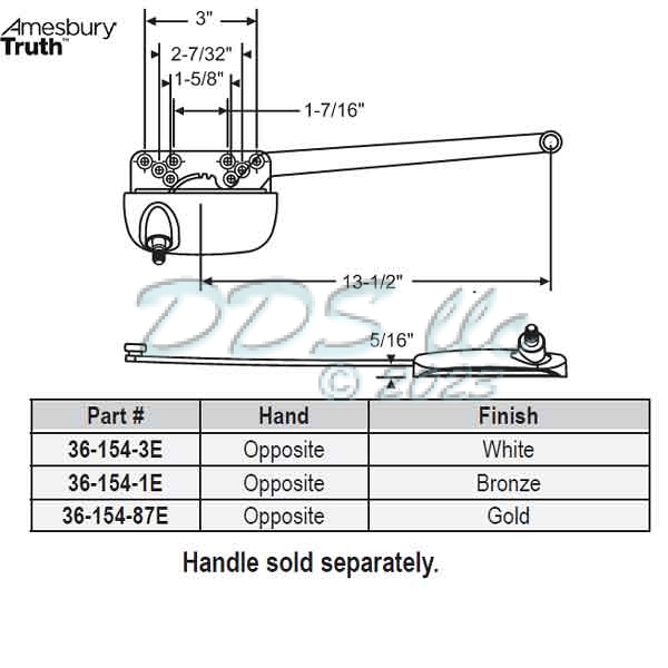 Truth Sill Mounted Casement Operator 36-154-3E 1