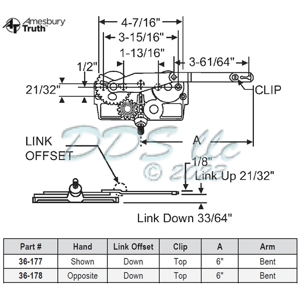 Sill Mounted Casement Operator 36-177 1