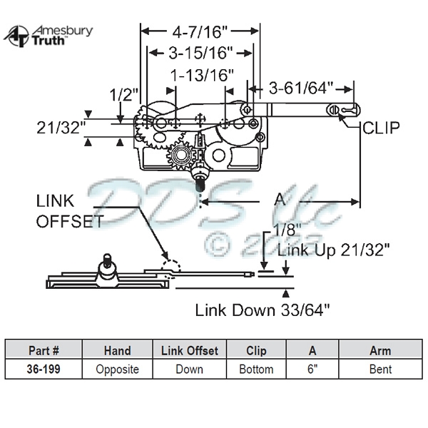 Sill Mounted Casement Operator 36-199 1