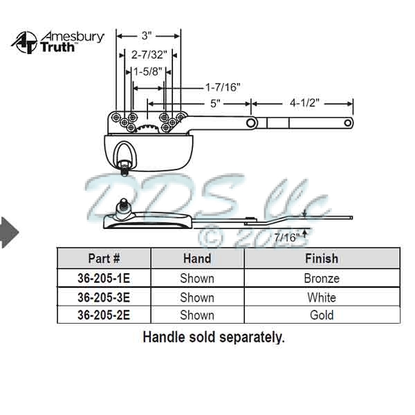 Sill Mounted Casement Operators 36-205-3E 1
