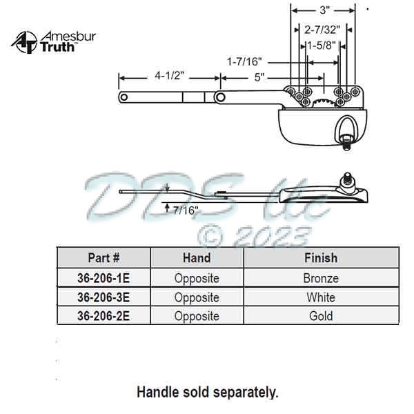 Sill Mounted Casement Operators 36-206-1E 1