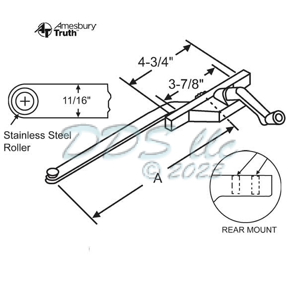 Rear Mount Casement Operator 36-225-13 1