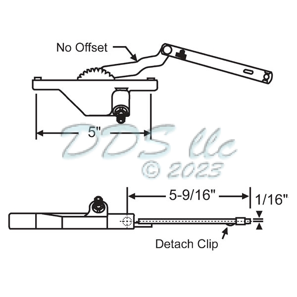 Rear Mount Casement Operator 36-245-1 1