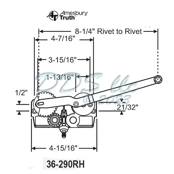 Sill Mounted Casement Operator 36-290RH 1