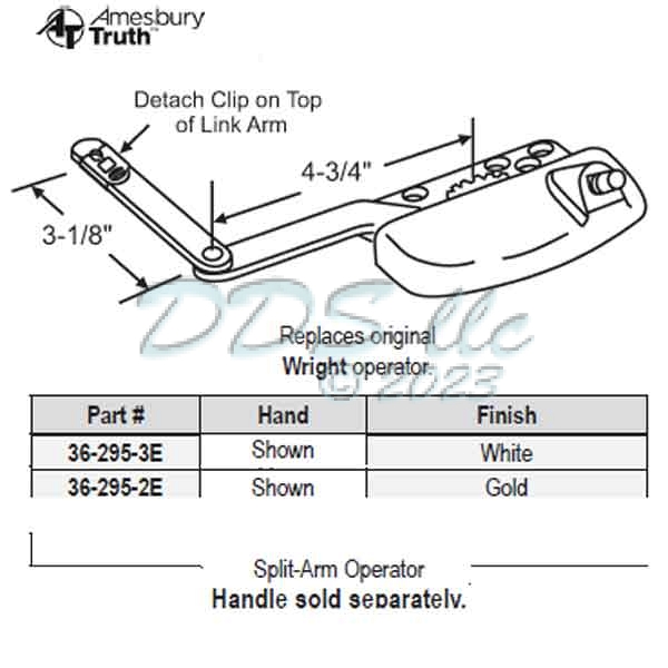 Sill Mounted Casement Operators 36-295-3E 1