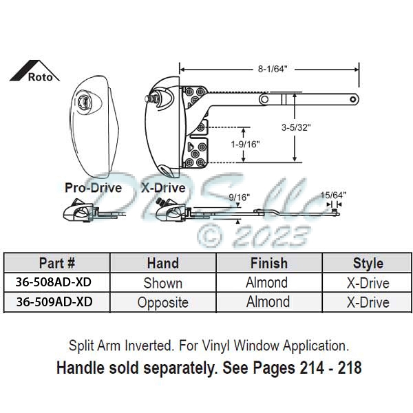 Roto X Drive Casement Operator 36-508AD-xd 1
