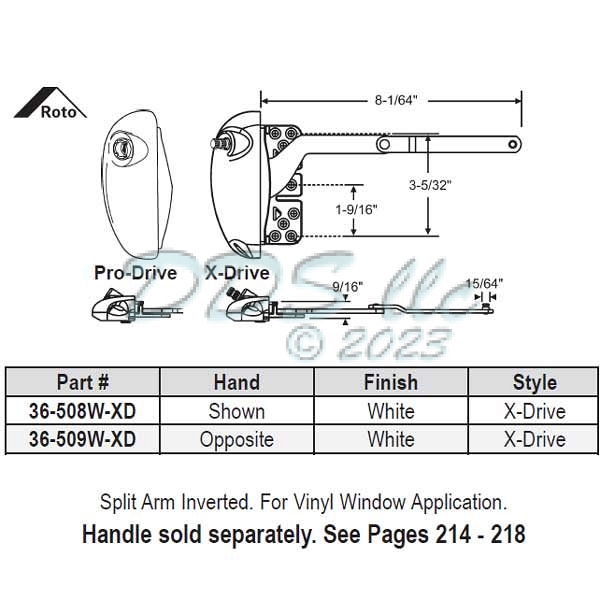 Roto X Drive Casement Operator 36-508w-xd 1