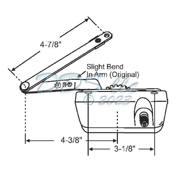 GU Sill Mounted Casement Operator 36-516RHbW 2