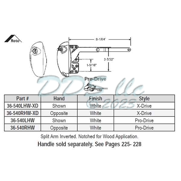 Sill Mounted Casement Operator 36-540RHW 1