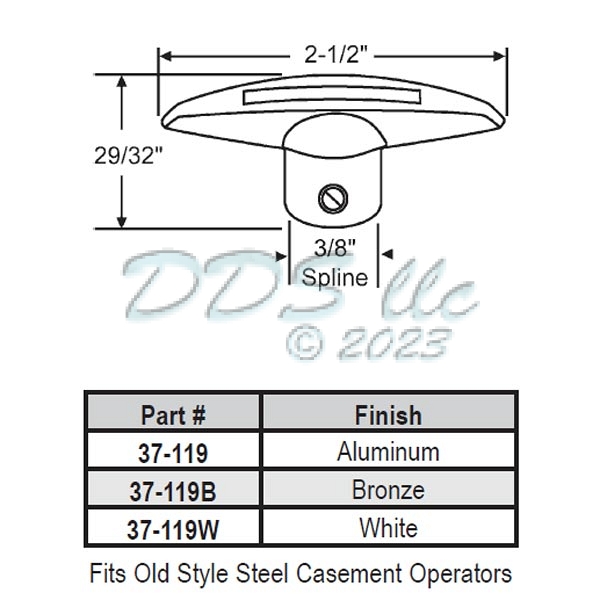 T Handle Bronze Finish 3-8 Inch  37-119B 1