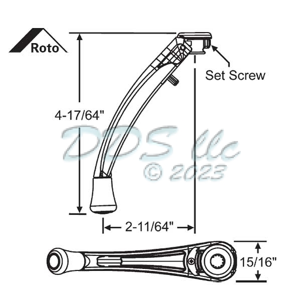 Roto X-Drive Folding Handle 37-224AD 1