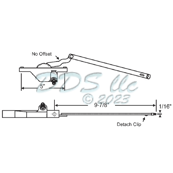 Rear Mount Casement Operator 36-249-1 1