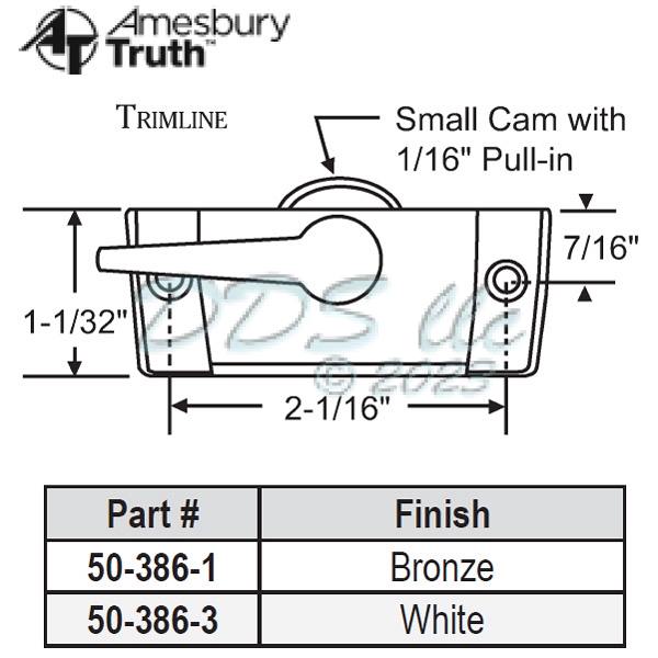 Sweep and Sash lock 50-386-3 1