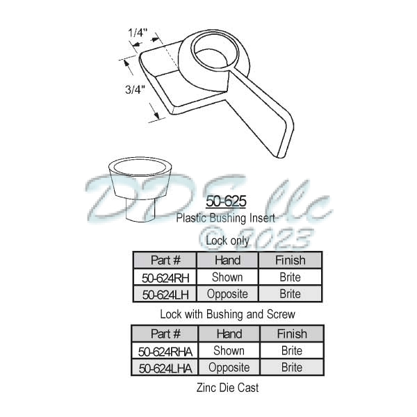 Sweep and Sash locks 50-624LHA 1