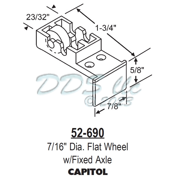 Capitol Sliding Window Roller 52-690 1