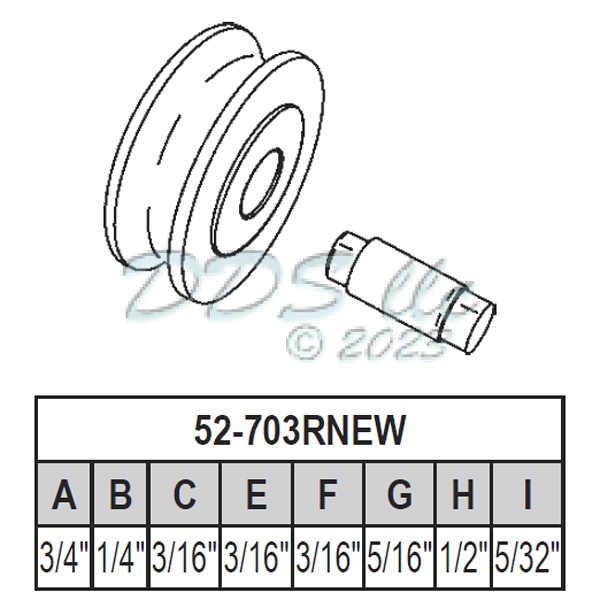 Sliding Window Wheels 52-703RNEW 1