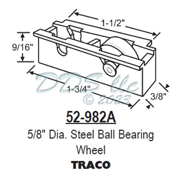 Traco Sliding Window Roller 52-982A 1