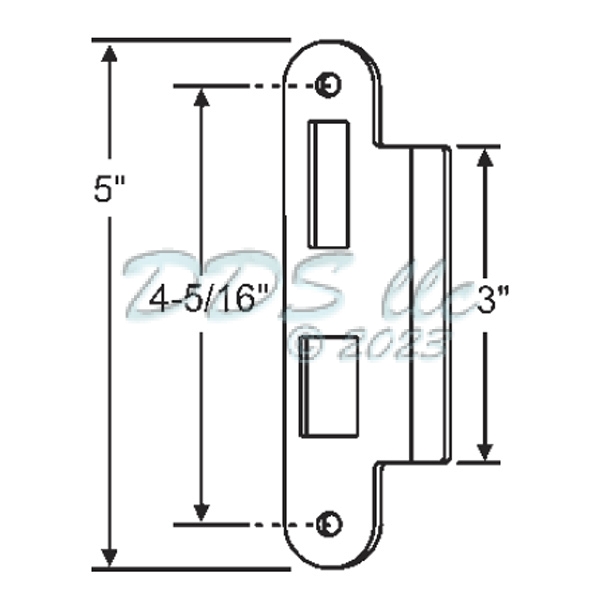 RH Latch-Deadbolt Strike 56-117 2