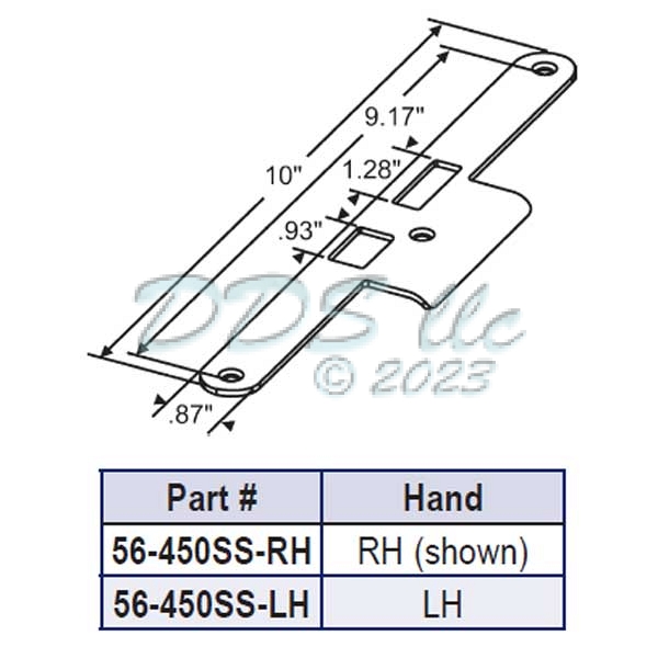 Latch-Deadbolt Strike 56-450ss-LH 1