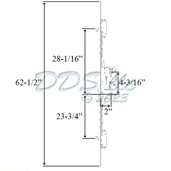 Hook Bolt Lock Mechanism - 3-Point 56-606 1
