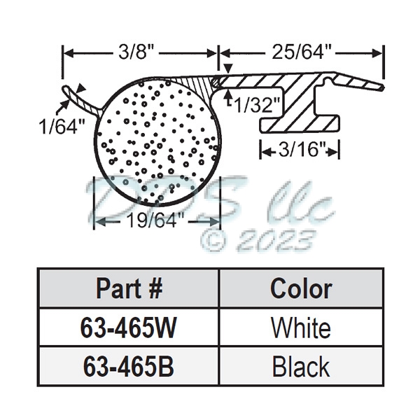 Weatherstrip 63-465W 1