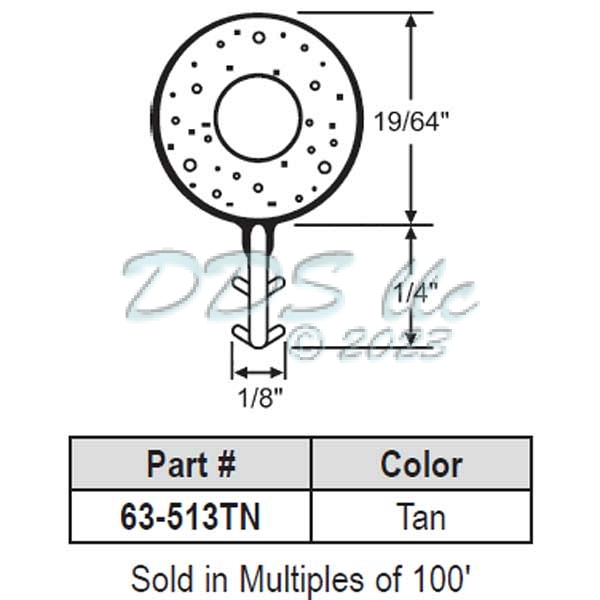 Foam bulb weatherstrip 63-513TN 1