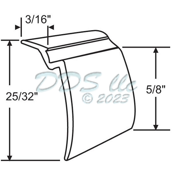Snap In Vinyl Glazing Bead 65-213W 1