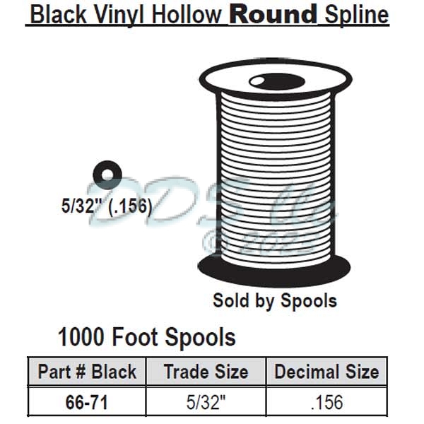 Black Vinyl Hollow Round Spline 66-71 1
